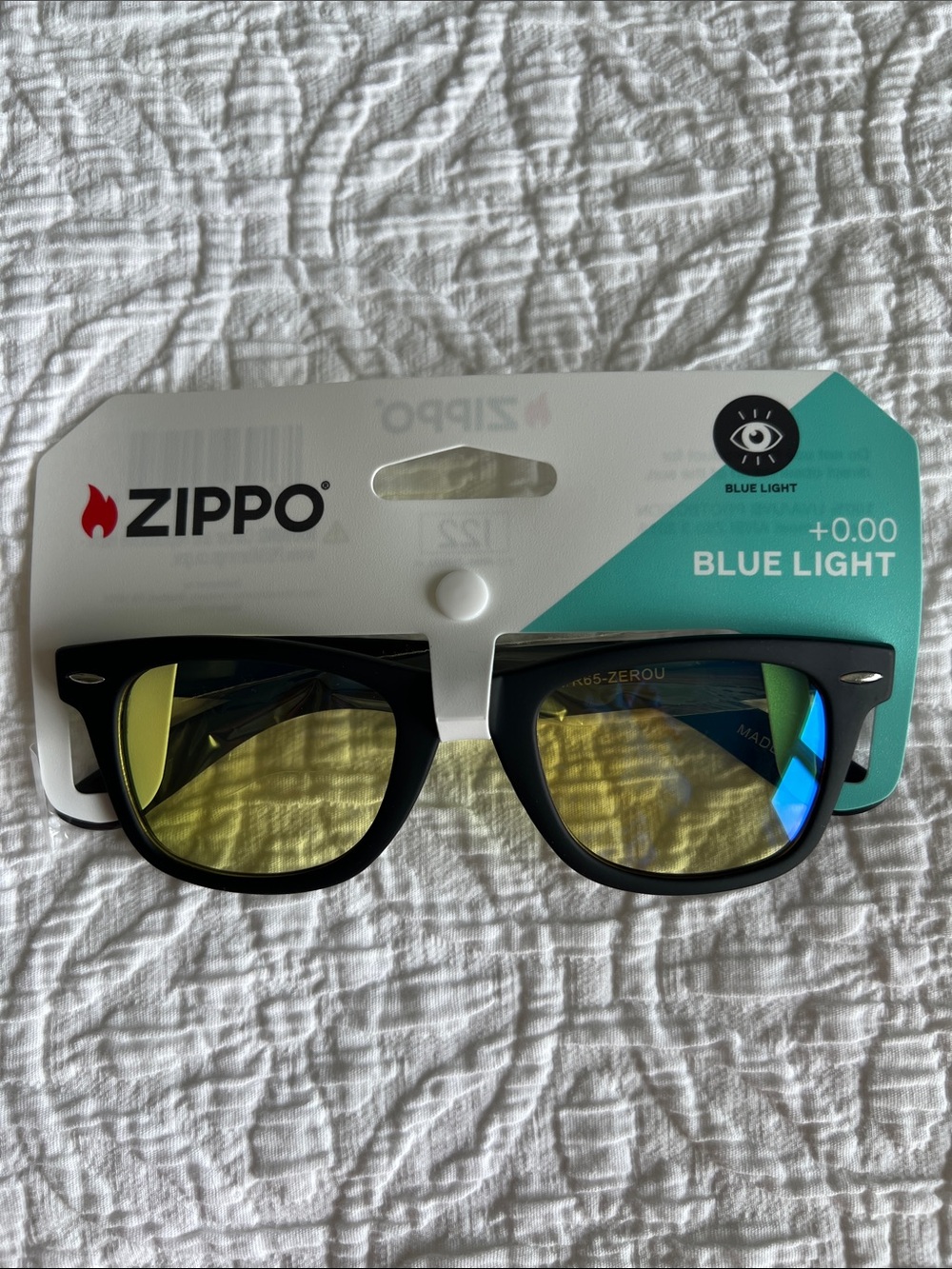 Zippo Blue Light Reading Glasses +0.00 in Black with Yellow-Tinted Lenses